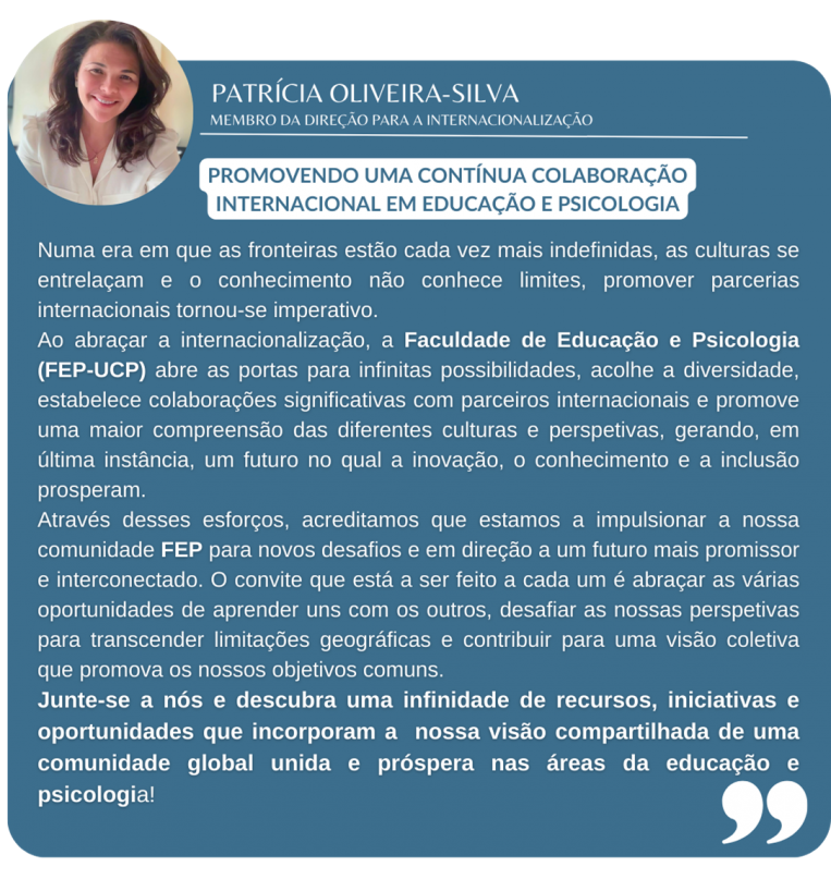 Nota da Vice-Directora Patrícia Oliveira-Silva